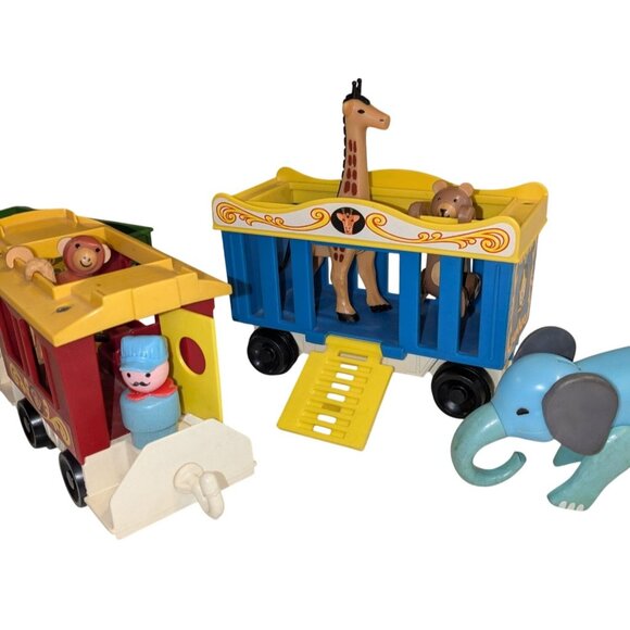 Vintage Fisher Price Little People Play Family Circus Train #991 9 Pieces - Picture 5 of 12